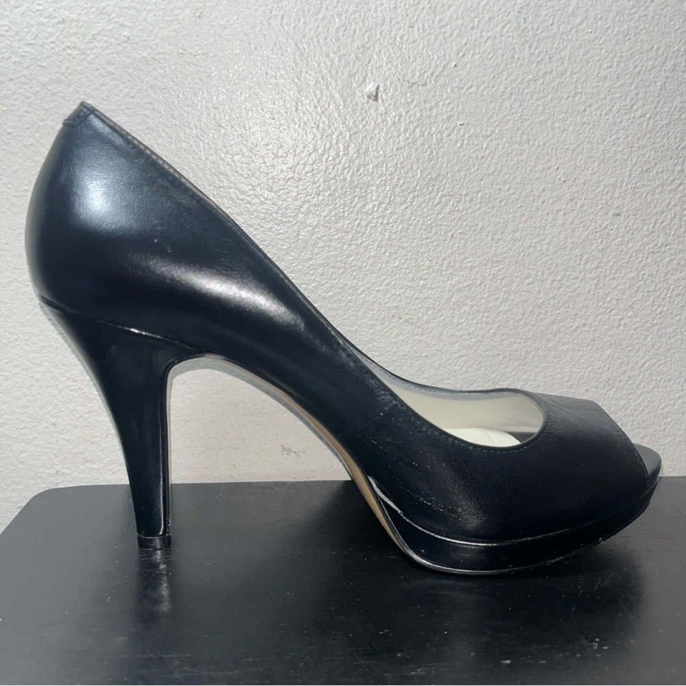 Nine West Women’s Sz 8 M Black High Heels Peep Toe Pumps - Picture 7 of 14